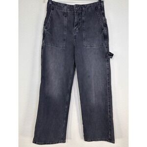 Free People We The Free Major Leagues Jeans 28 Carpenter Utility Wide Leg Cuffed